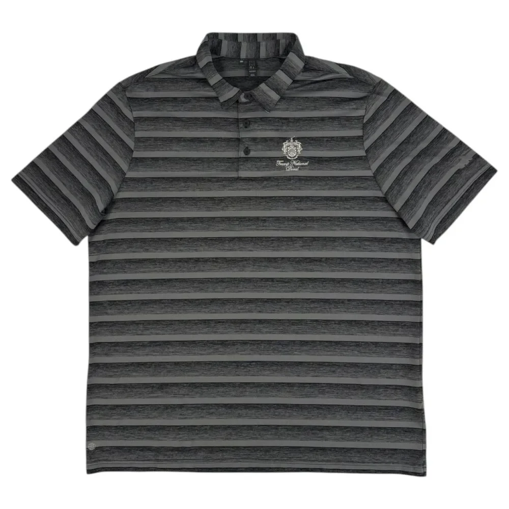 Adidas x Trump National Doral Bundle of 2 Polo Green/Striped Polo Black Gray